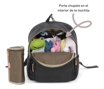 Imagen 4 de 6 de Mochila Maternal Globba Goldie Ecocuero Cambiador Impermeable