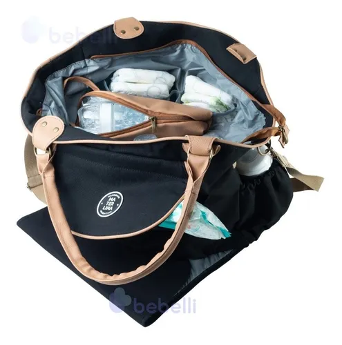 Imagen 3 de 7 de Bolso Maternal Bebe Cambiador Gabardina + Correa Materlina