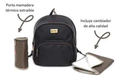 Imagen 3 de 6 de Mochila Maternal Globba Goldie Ecocuero Cambiador Impermeable