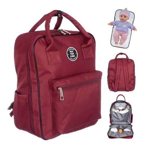 Imagen 3 de 6 de Mochila Maternal Materlina Roma Apertura 180 Bolsillos Térmicos