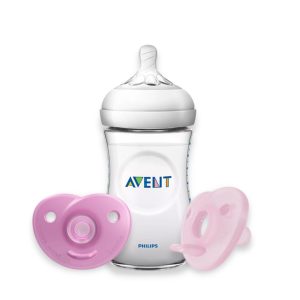 Miniatura 1 de 1 de Set Mamadera Avent Natural 260ml + 2 Chupetes Avent Soothie