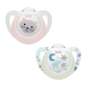 Miniatura 1 de 4 de Chupete Nuk Star 0-6 meses Dia/noche x2