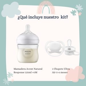 Miniatura 2 de 4 de Set Mamadera Avent Natural Response 125ml + Chupete Avent Ultra Air Unisex Rn