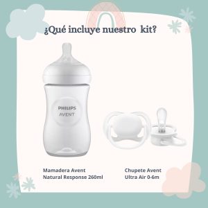Miniatura 2 de 6 de Set Mamadera Avent Natural Response 260ml + Chupete Avent Ultra Air Unisex Rn