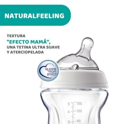 Imagen 4 de 8 de Mamadera Chicco Natural Feeling 150ml 0m+ Vidrio
