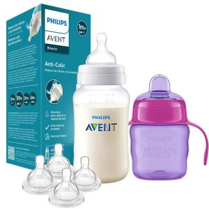 SET MAMADERA AVENT ANTICOLIC REFRESH 260 ML + VASO 200ML + TETINAS