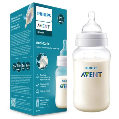 Imagen 3 de 7 de Set Mamadera Avent Anticolic 260ml + 4 Tetinas Todas Las Etapas
