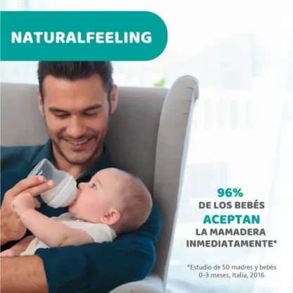 Imagen 7 de 8 de Mamadera Chicco Natural Feeling 150ml 0m+ Flujo Lento