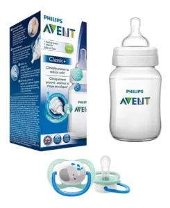 Miniatura 1 de 1 de Set Mamadera Avent Anticolic 260ml + Chupete Avent Ultra Air Animals
