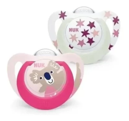 Imagen 1 de 2 de Chupete Nuk Star 6-18 meses Dia/noche x2