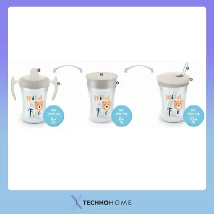 Imagen 2 de 5 de Set Vaso Nuk Learn To Drink Evolution Cup 3 en 1