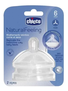 Miniatura 1 de 3 de Tetinas Mamadera Chicco Natural Feeling Silicona 6m+