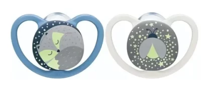 Imagen 1 de 4 de Chupete Nuk Space Lumi 0-6 meses x2