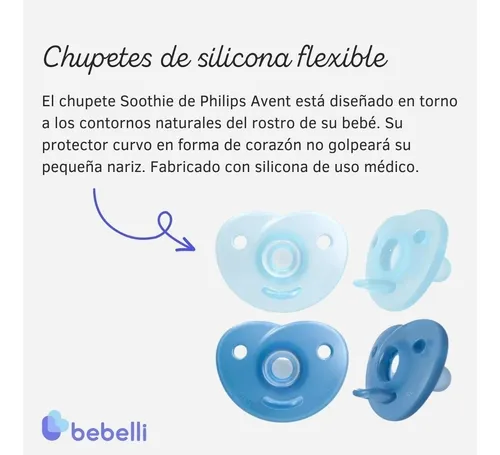 Imagen 6 de 6 de Set Mamaderas Avent Natural 125ml y 260ml + 2 Chupetes Avent Soothie