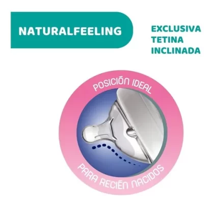 Imagen 4 de 7 de Mamadera Chicco Natural Feeling 250ml 0m+ Vidrio