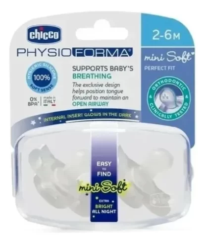 Imagen 3 de 9 de Chupete Chicco PhysioForma Soft Mini Lumi 2-6 meses
