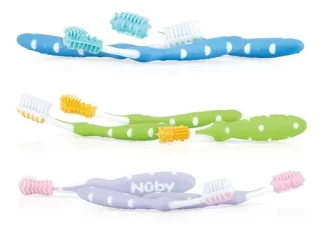 Set Kit 3 Cepillos de dientes Nuby P/ Dientes Bebe Higiene Bucal