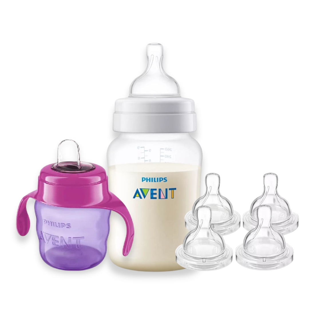 Imagen 1 de 1 de Set Mamadera Avent Anti-colic Refresh 125ml + Vaso + Tetinas