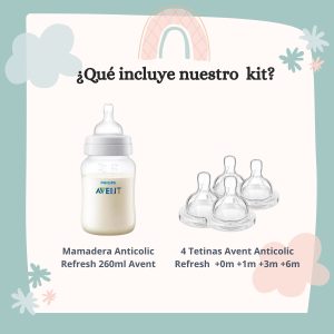 Miniatura 2 de 7 de Set Mamadera Avent Anticolic 260ml + 4 Tetinas Todas Las Etapas