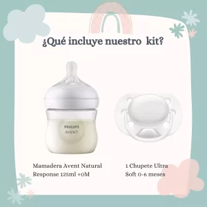 Miniatura 2 de 5 de Set Mamadera Avent Natural Response 125ml + Chupete Avent Ultra Soft Unisex Rn