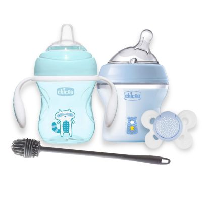Imagen 1 de 4 de Set Bebé Chicco Mamadera + Vaso Transition + Chupete 0-6m Recién Nacido