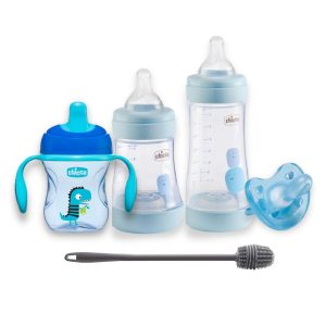 Set Chicco Mamaderas Perfect5 + Cepillo de silicona + Vaso + Chupete