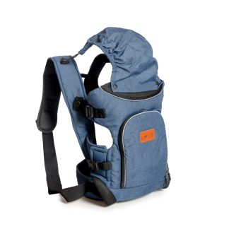 mochila portabebe 4012 love azul con capucha