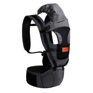 mochila portabebe love 4013 gris con capucha