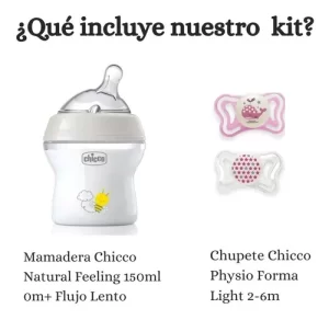 Miniatura 2 de 4 de Set Bebé Chicco Mamadera Natural Feeling 150ml Chupete 2-6m