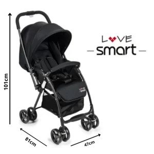 Miniatura 3 de 5 de Coche Cuna de Paseo Smart Ultra liviano Manija Rebatible Love 1002