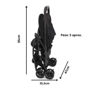 Miniatura 4 de 5 de Coche Cuna de Paseo Smart Ultra liviano Manija Rebatible Love 1002