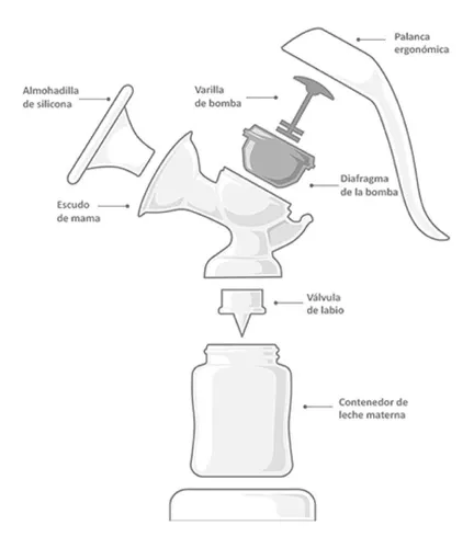 Imagen 5 de 6 de Sacaleche Manual Jolie Nuk Extractor Con Contenedor De Leche