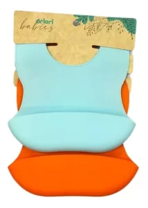 Miniatura 1 de 4 de Babero Bebe Silicona Impermeable Regulable con bolsillo X2