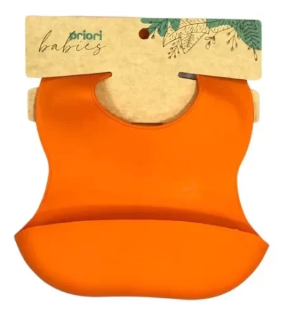 Imagen 2 de 4 de Babero Bebe Silicona Impermeable Regulable con bolsillo X2