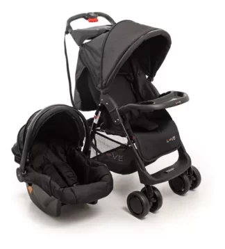 Imagen 1 de Cochecito Paseo Love 1236 Travel System Huevito Bebé Negro
