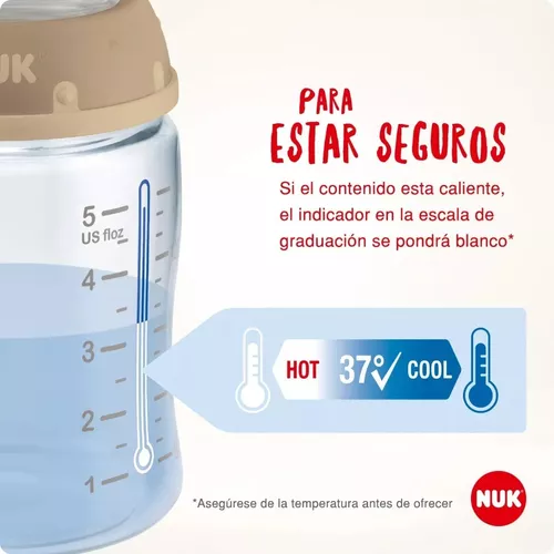 Imagen 5 de 7 de Mamadera Nuk Control Temperatura Mickey 300ml 6-18m Fujo M