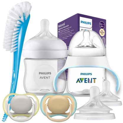 Imagen 1 de 7 de Set Avent Mamadera+vaso Entrenamiento+cepillo+ Chupet+tetina