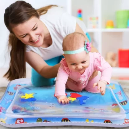 Imagen 4 de 4 de Alfombra Antigolpes Bebe Inflable Agua Sensorial Didactico