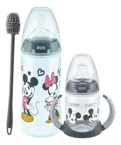 Imagen 1 de 8 de Set Nuk Disney Bebe Mickey Mamadera Vaso Aprendizaje Cepillo