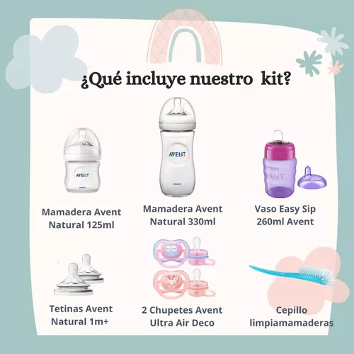 Imagen 2 de 10 de Kit Recien Nacido Bebe Nena 6 Piezas Avent Ideal Para Niña