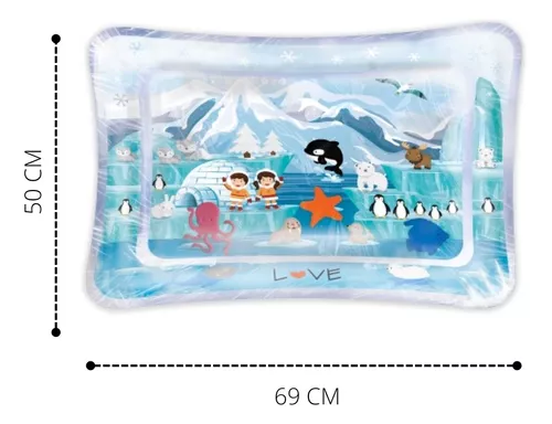 Imagen 2 de 4 de Alfombra Antigolpes Bebe Inflable Agua Sensorial Didactico