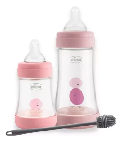 Imagen 1 de 8 de Set Bebé 2 Mamaderas Perfect5 Chicco 150ml 240ml Con Cepillo