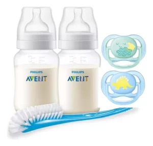 Imagen destacada de Set 2 Mamaderas Anticolic 260ml Chupete Ultra Air 0-6m Avent