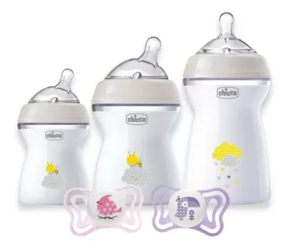 Imagen 1 de 6 de Set Mamaderas Chicco Combo X3 150ml 250ml 330ml Y Chupete X2