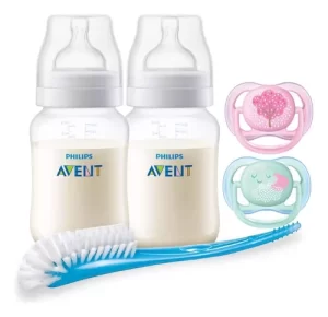 Imagen destacada de Set 2 Mamaderas Anticolic 260ml Chupete Ultra Air 0-6m Avent