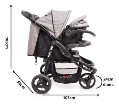 Imagen 3 de 5 de Cochecito Jogger 3 Ruedas Con Huevito Love 245 Travel System