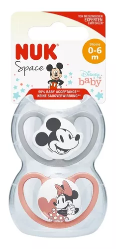 Imagen 5 de 8 de Set Nuk Mickey Bebe Recien Nacido 0-6m Mamadera Vaso Chupete