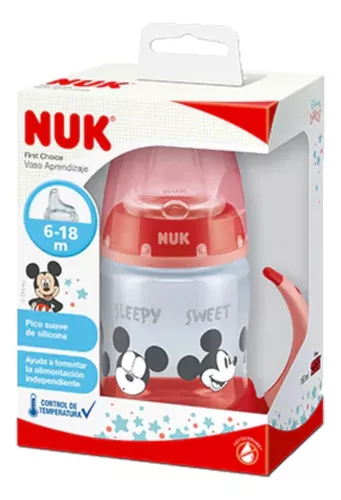 Imagen 4 de 8 de Set Nuk Mickey Bebe Recien Nacido 0-6m Mamadera Vaso Chupete