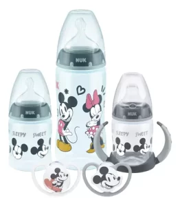 Miniatura 1 de 9 de Set Nuk Disney Mickey 4 Piezas Mamadera Vaso Chupete 0-6m+