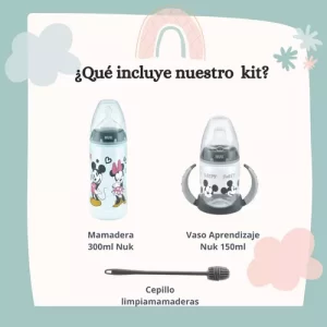 Miniatura 2 de 8 de Set Nuk Disney Bebe Mickey Mamadera Vaso Aprendizaje Cepillo